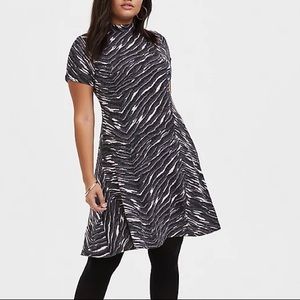 Pink and grey Torrid zebra mock turtleneck dress